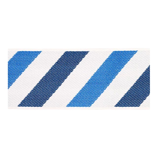 Sample - Schumacher Airmail Ii Indoor/Outdoor Tape, Blue & Blue For Sale