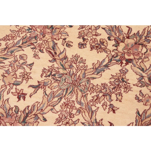 1990s Shabby Chic Trellis 1990's Pak-Persian Ivory/Pink Wool Rug - 6'3'' X 9'1'' For Sale - Image 5 of 9