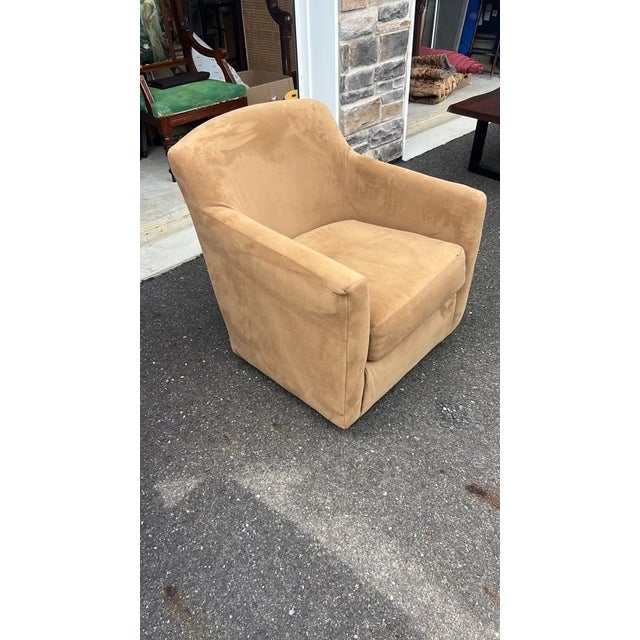 The Dune Plush Swivel Accent Chair For Sale - Image 10 of 11