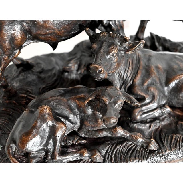 Metal Jules Moigniez, Cows, Early 20th Century, Bronze For Sale - Image 7 of 18