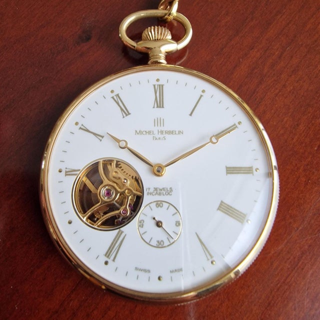 Vintage Pocket Watch with Jewelry by Michel Herbelin, Paris For Sale - Image 5 of 7