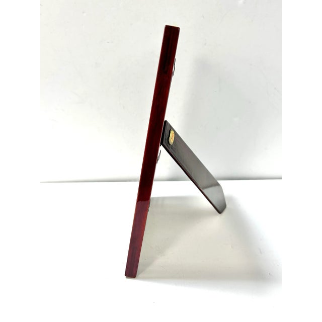 Wood Vintage Brass Inlay Seashell Picture Frame – Coastal Clamshell Decor For Sale - Image 7 of 9