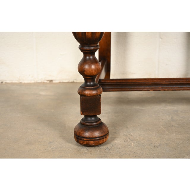Berkey & Gay Antique English Jacobean Carved Walnut Dining Chairs, Set of Five For Sale - Image 9 of 14