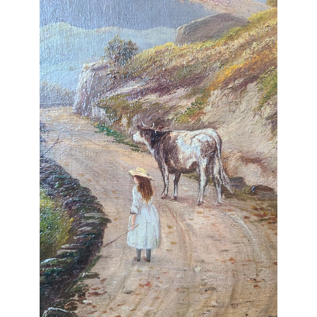 Antique Victorian Oil Painting English Landscape in Cumberland For Sale - Image 4 of 16