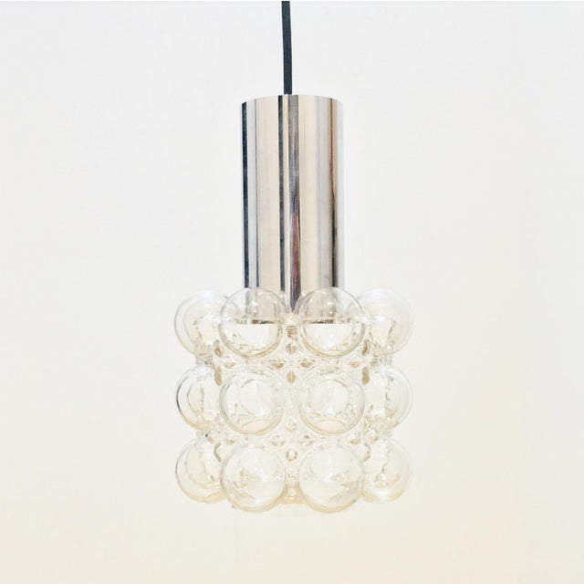 Stunning mid-century modern ceiling light/pendant designed by helena tynell for limburg (germany, 1960s). The clear hand...