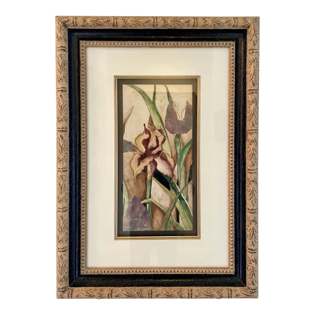 "Spring Flowers" Original Framed & Matted Mixed Media Painting For Sale