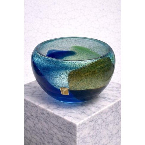 Abstracta Art Glass Vase and Bowl by Bengt Orup for Johansfors, Sweden, 1960s, Set of 2 For Sale - Image 6 of 9