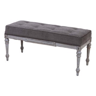Hollywood Regency Painted Upholstered Bench For Sale