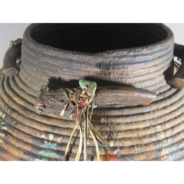 Large Robert Rivera Basket W/ Painted Dancers & Horns For Sale In Kansas City - Image 6 of 15