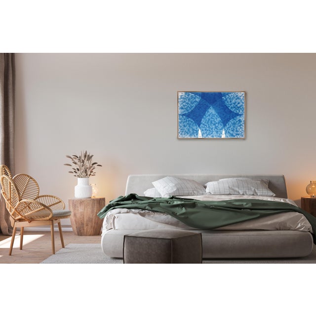 Sky Blue 2026, Abstract Astronomy, Handmade Cyanotype Monotype in Blue, Parting of the Sky on Watercolor Paper For Sale - Image 8 of 8