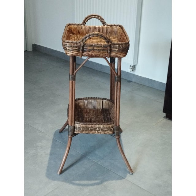 Antique Wicker Side Table, 1890s For Sale - Image 13 of 18