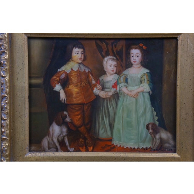 Late 20th Century Charles II James Duke of York Princess Mary Oil Painting Van Dyck Henry Stone For Sale - Image 4 of 11