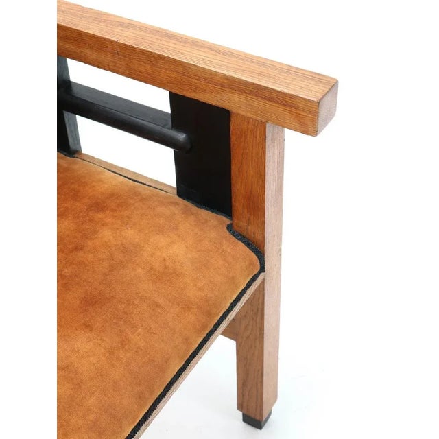 Art Deco Hague School Oak Armchair by Jacques Grubben, 1930s For Sale - Image 10 of 11