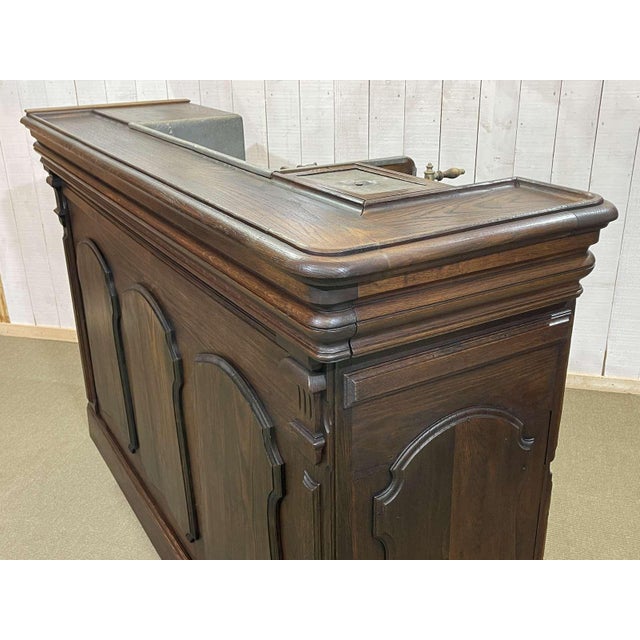 Oak Bar Counter with Original Zinc and Tin Cladding For Sale - Image 18 of 18