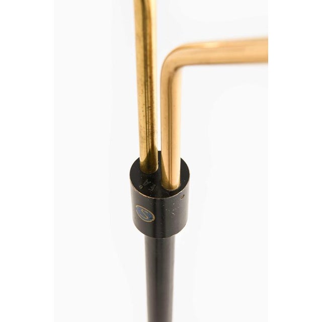 1950s Scandinavian Modern Floor Lamp in Brass and Lacquer, 1950s For Sale - Image 5 of 12