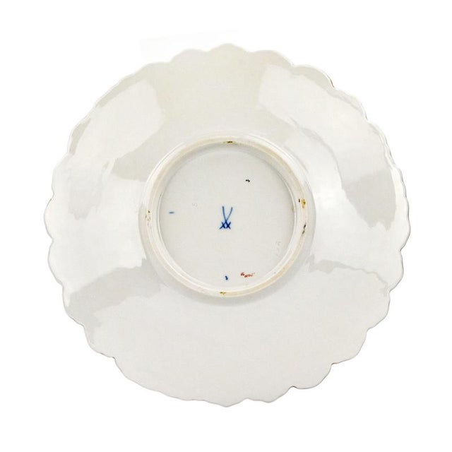 Cobalt Blue Dish with Gilding and Delicate Painting from Meissen, 1900s For Sale - Image 4 of 5