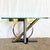 Postmodern Mixed-Metal and Glass Console Table by Kaizo Oto for Design Institute of America For Sale In Miami - Image 6 of 8