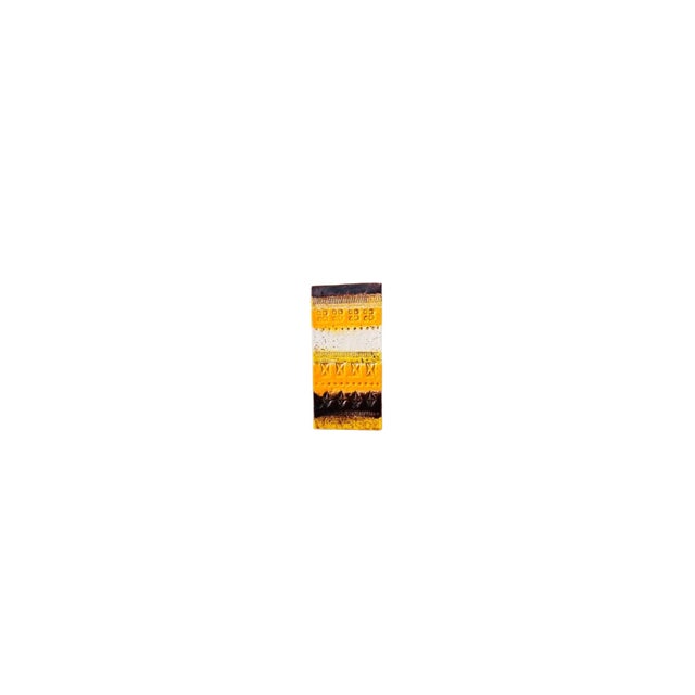 Mustard Aldo Londi for Bitossi Rectangular Vase in Hard to Find Mustard and Brown For Sale - Image 8 of 8