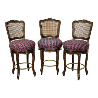 Fremarc Designs Country French Set of 3 Bar Stools For Sale