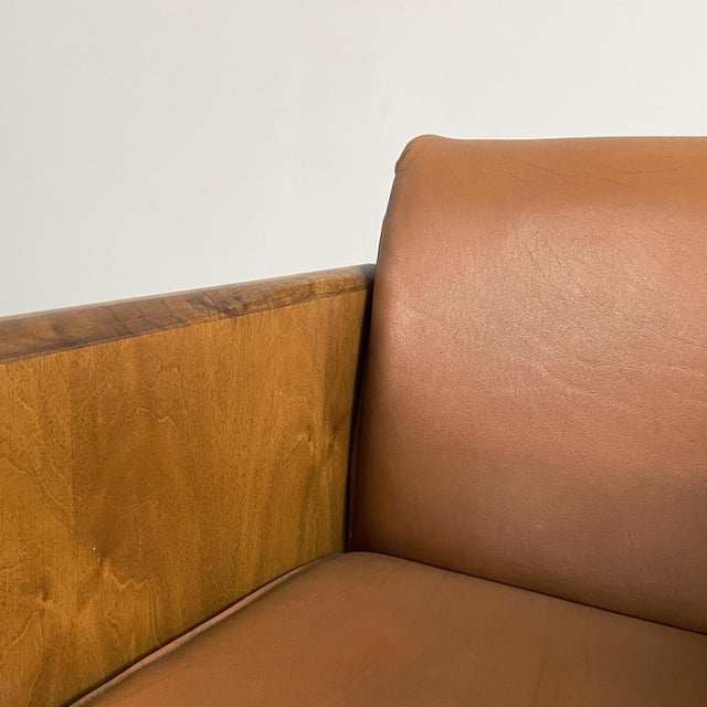 Italian Modern Brown Leather and Wood Armchairs from Azucena, 1970s, Set of 12 For Sale - Image 6 of 15