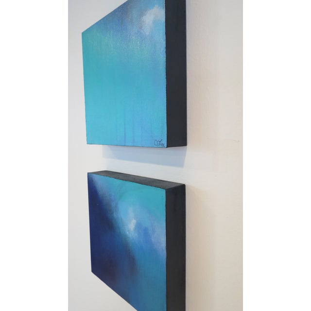 2020s Pair Small Scale Abstract Paintings on Wood by C. Damien Fox 2025 For Sale - Image 5 of 6