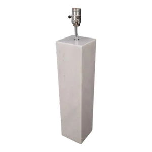 Mid Century Modern Square White Marble Base Gibbing Table Lamp for Hansen