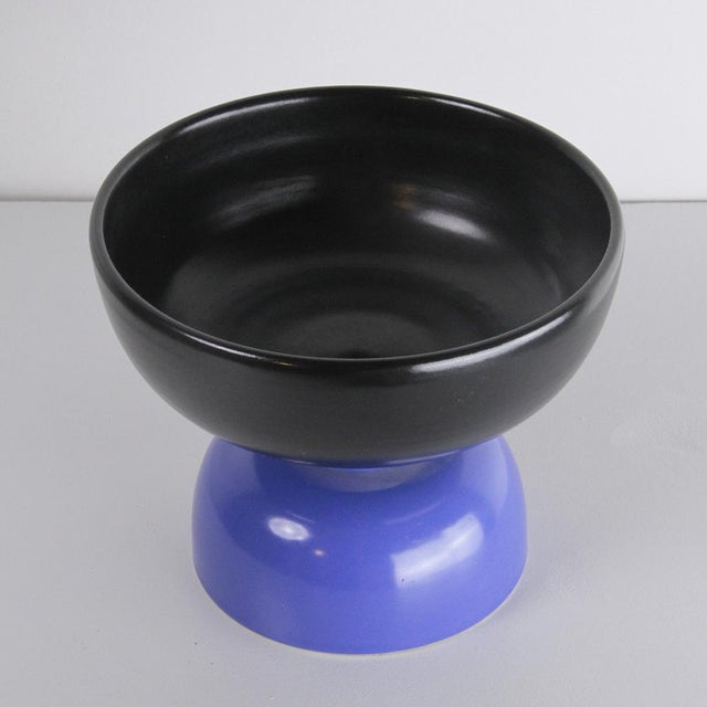 Small centerpiece, designed by Ettore Sottsass and produced by Bitossi. Good condition. This piece has an attribution...