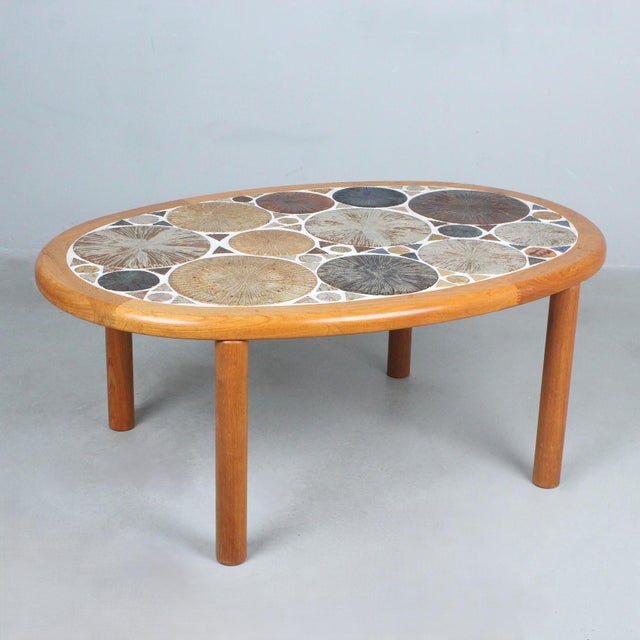 Coffee Table in Teak and Ceramic by Tue Poulsen for Haslev Møbelsnedkeri, 1960 For Sale - Image 10 of 10