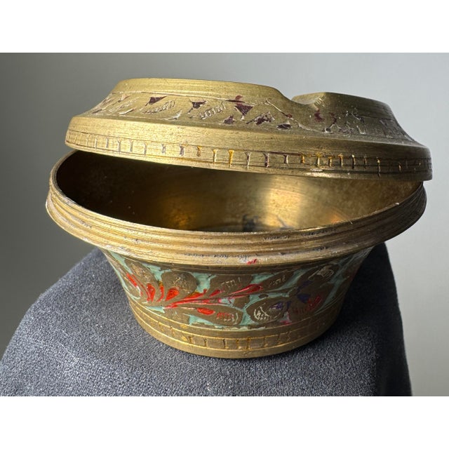 Vintage Indian Brass Taj Mahal Tray With Removable Vessels, Mid-20th Century For Sale - Image 11 of 12