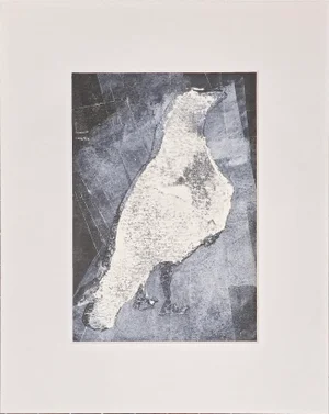 Raven 20 8*10 Original Monoprint Painting Art by Carrie Bergey - Black WHite Grey