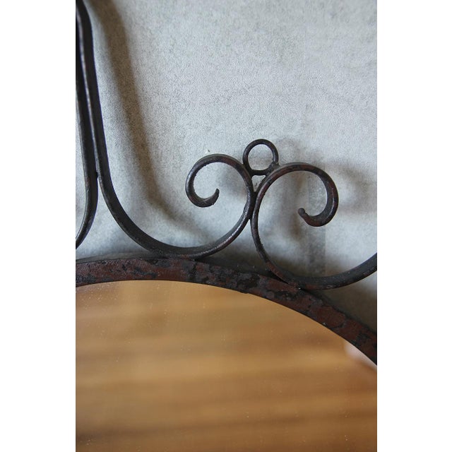 Mid-Century Modern French Vallauris Wrought Iron Sunburnt Mirror, Circa 1960 For Sale - Image 3 of 5
