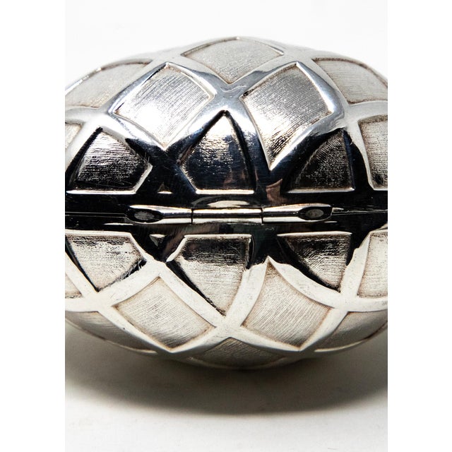 Mid 20th Century Sterling Silver Decorative Egg Box For Sale - Image 5 of 11