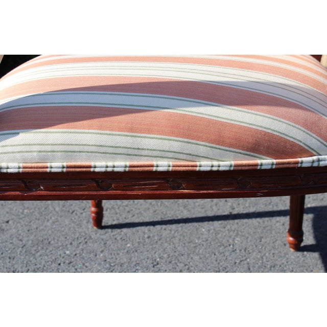 Ethan Allen Louis XVI Style Armchairs With Silk Upholstery—A Pair For Sale - Image 12 of 18
