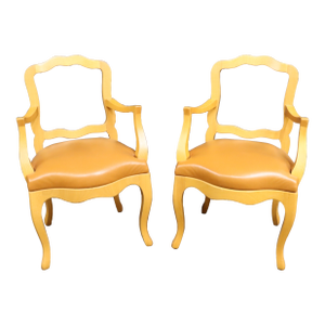 Philippe Hurel "Ruban" Beechwood Open Arm Chairs/Pair