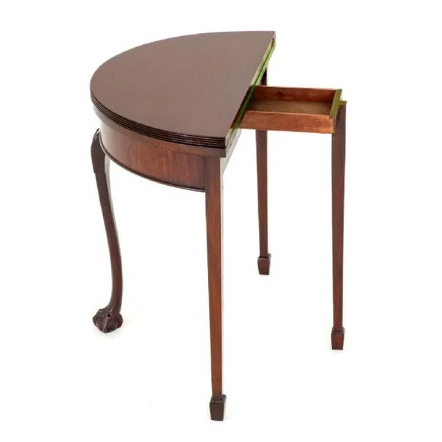 Chippendale Demi Lune Game Table, 1890s For Sale - Image 3 of 8