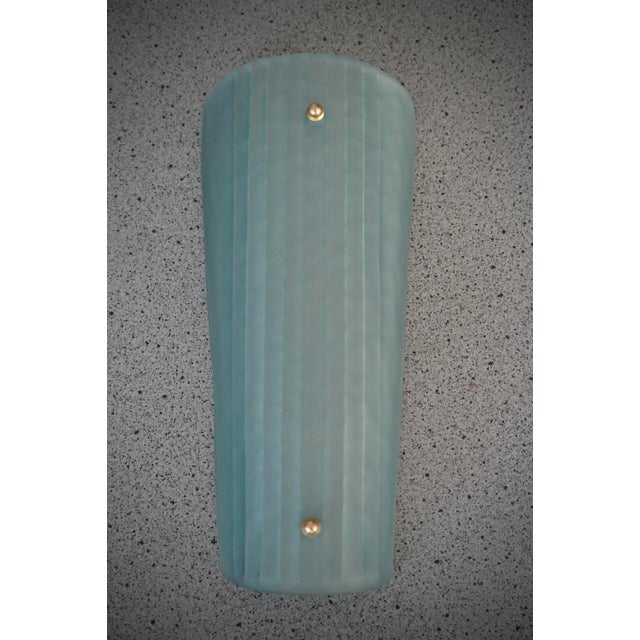 Metal Aqua Green Murano Glass and Brass Wall Light, 2000 For Sale - Image 7 of 9