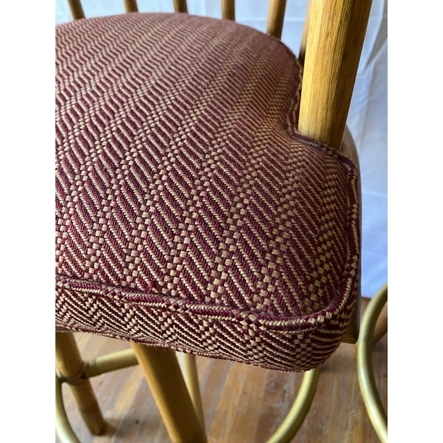 Late 20th Century Vintage McGuire Bamboo Swivel Barstools- A Pair For Sale - Image 12 of 12