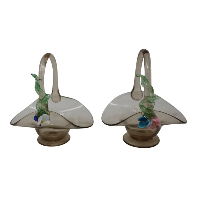 Vintage Antique Murano Glass Baskets Chairish