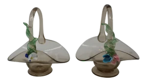 Vintage Antique Murano Glass Baskets