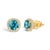 Immerse yourself in the allure of these exquisite 10K yellow gold stud earrings, each centered with a captivating 5mm...