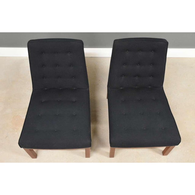 Wood 1950s Edward Wormley for Dunbar Black Walnut Slipper Lounge Chairs - A Pair For Sale - Image 7 of 10