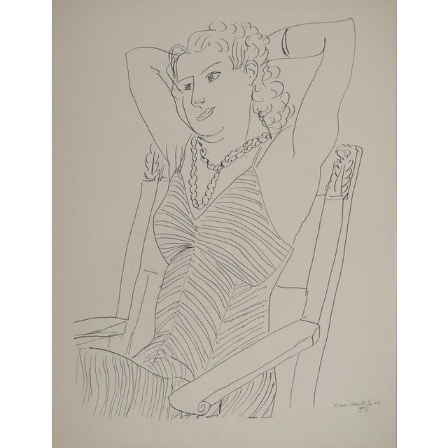 Henri MATISSE (1869-1954)(after) The Peaceful Muse, 1943 Lithograph after a drawing by the artist (Fabiani workshop)...