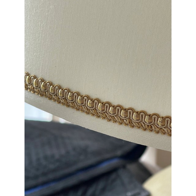 1960s Hollywood Regency Brass Floor Lamp with Shade For Sale - Image 11 of 14