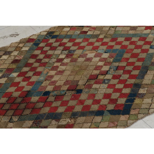 Rug & Kilim Antique Hooked Rug With Geometric Medallions and Patterns From Rug & Kilim For Sale - Image 4 of 8