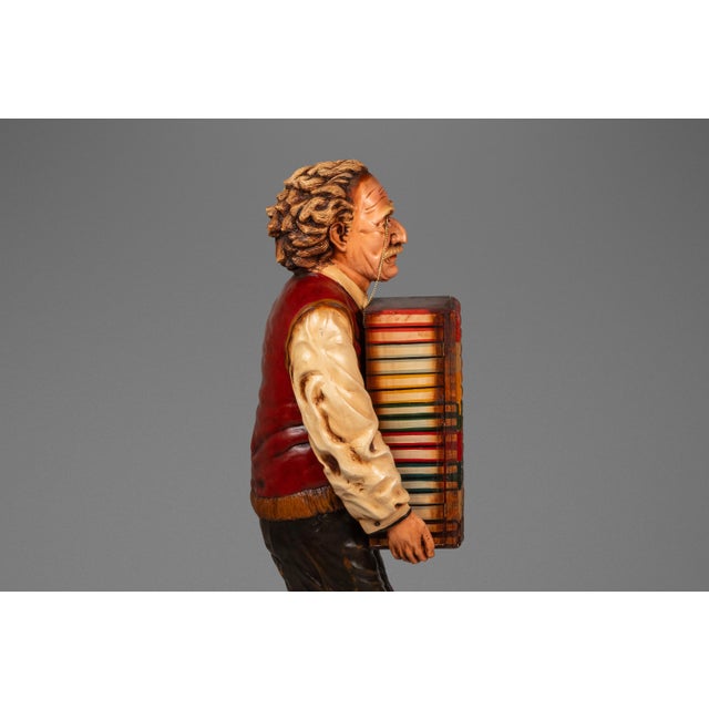 Rare Vintage Lifesize Albert Einstein Statue W/ Storage Cabinet in Fiberglass & Plaster, Usa, C. 1980s For Sale - Image 9 of 18