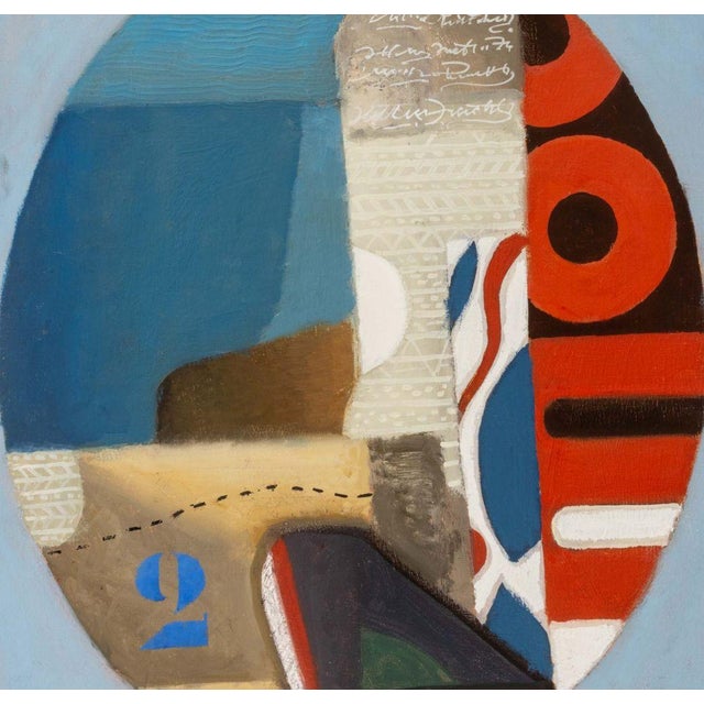 Max Papart (French, 1911-1994), "Blue No. 2", Oil on Canvas, signed lower center, titled verso, unframed. 25.75" H x 21.5"...