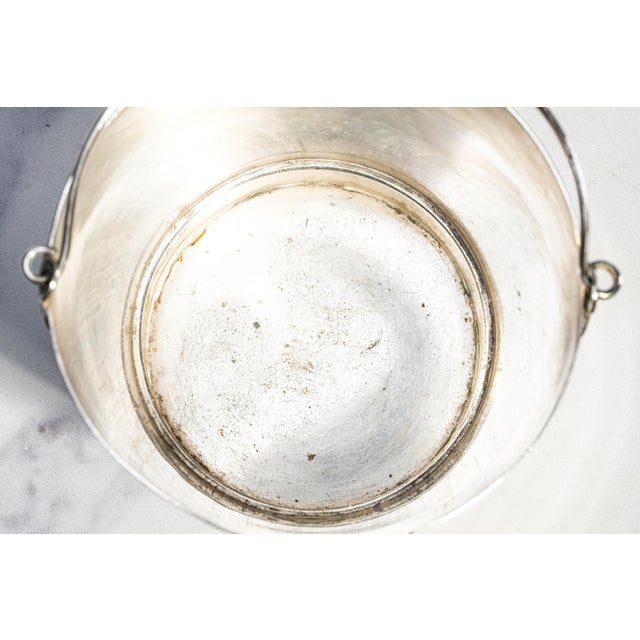 Charming Antique English Silverplate Ice Bucket Novelty Coopered Pail Original Strainer Edwardian Barware Home Decor For Sale - Image 12 of 18