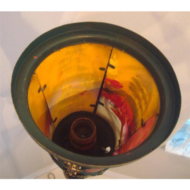 1920's Reverse Painted Torchiere Floor Lamp For Sale In Tampa - Image 6 of 11