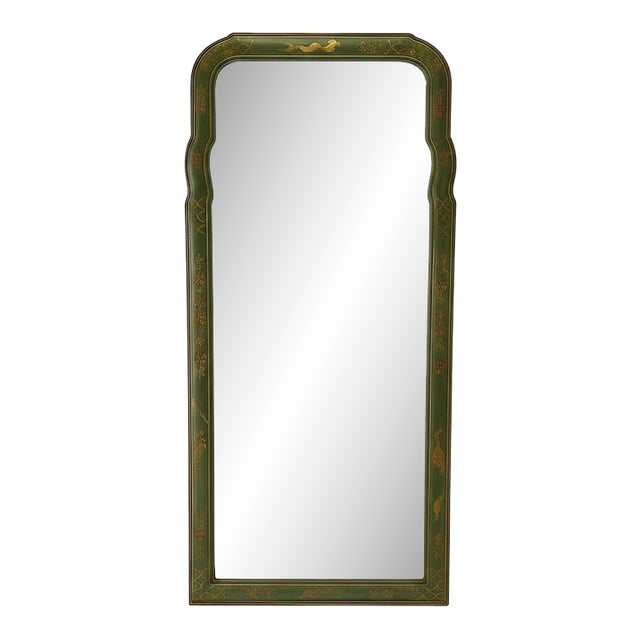 1930s Friedman Bros. Green Chinoiserie Colonial Williamsburg Restoration Wall Mirror For Sale