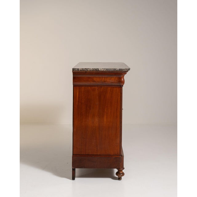 Wood 19th Century France Rich Mahogany Mahogany Marble-Top Buffet For Sale - Image 7 of 10